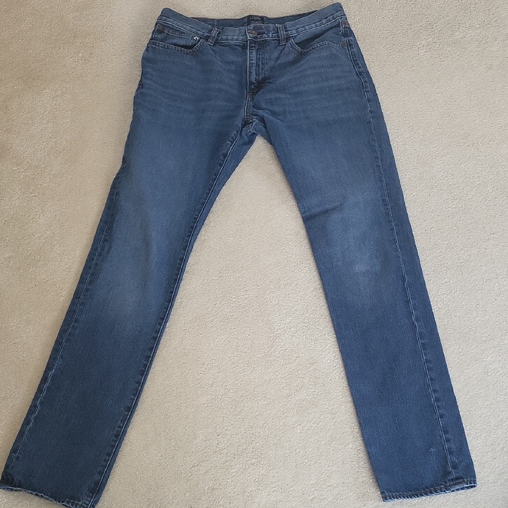J. Crew Men's Straight-Leg Blue Jeans